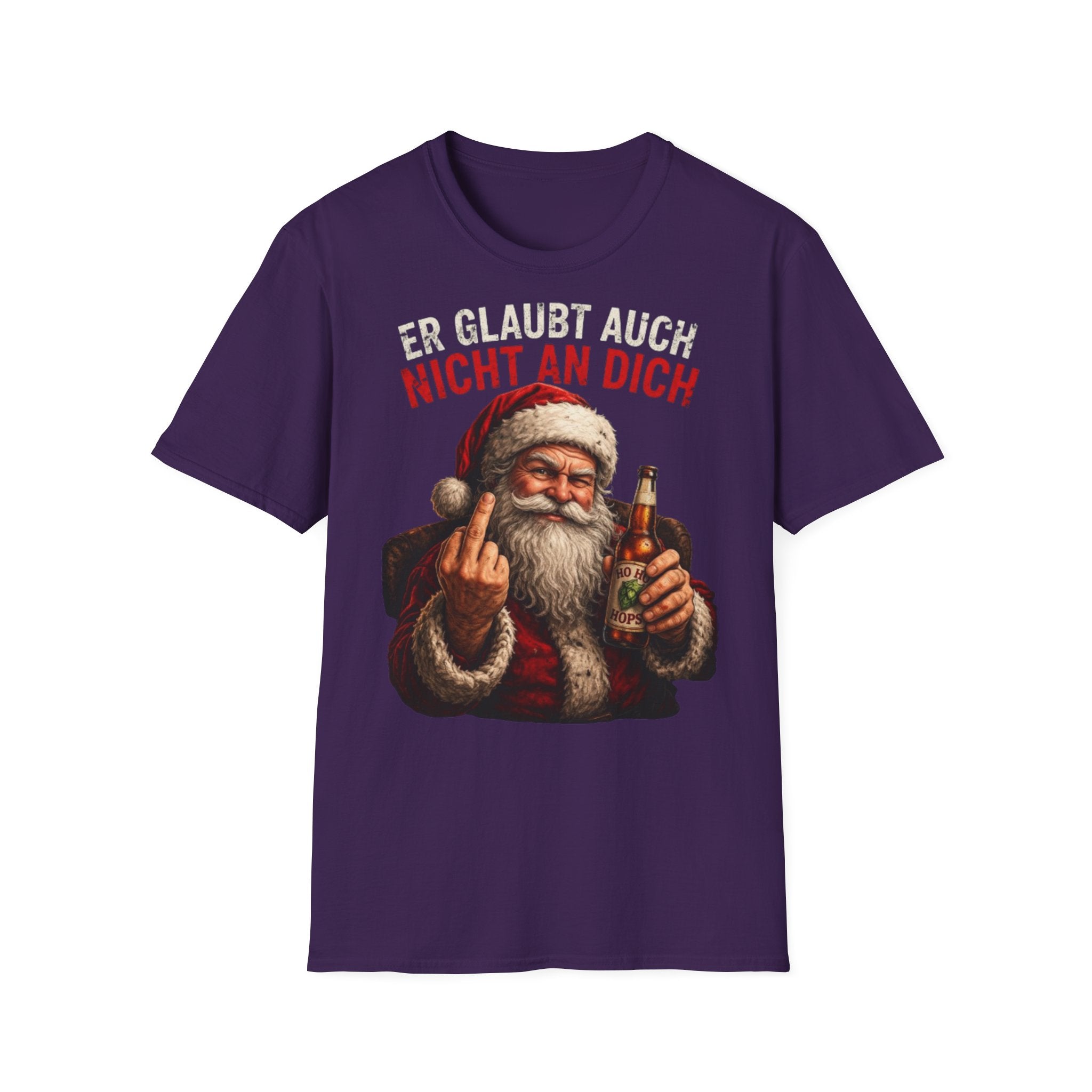 Weihnachtsmann "Er glaubt auch nicht an dich" Shirt