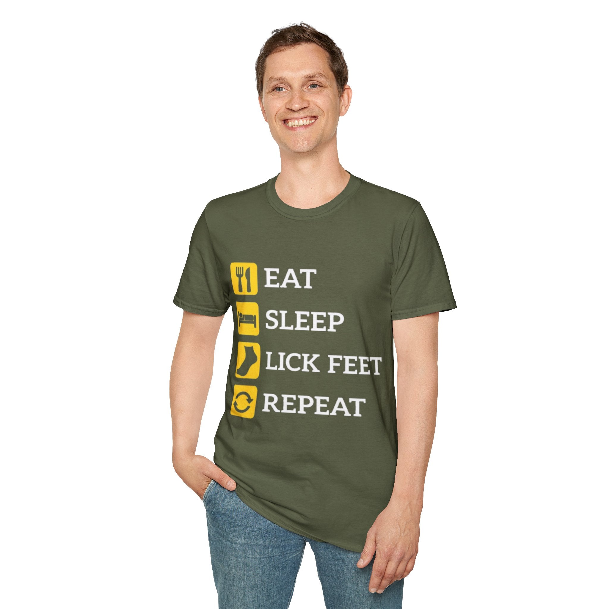 Eat sleep lick feet repeat shirt