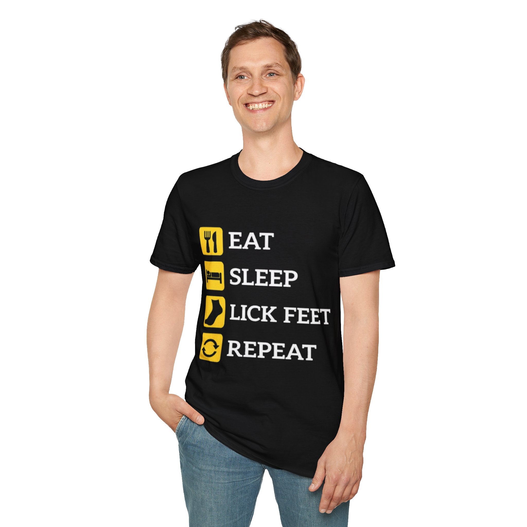Eat sleep lick feet repeat shirt