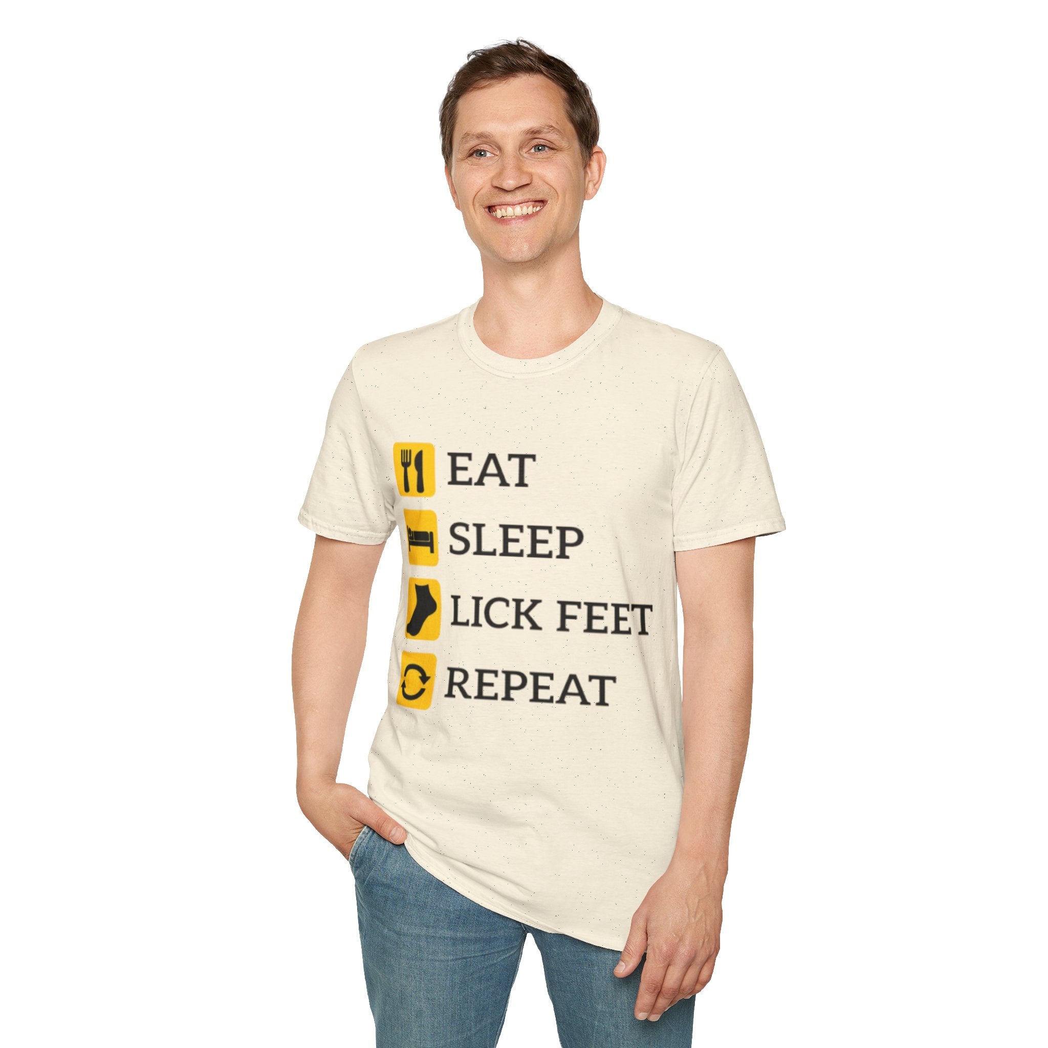 Eat sleep lick feet repeat shirt